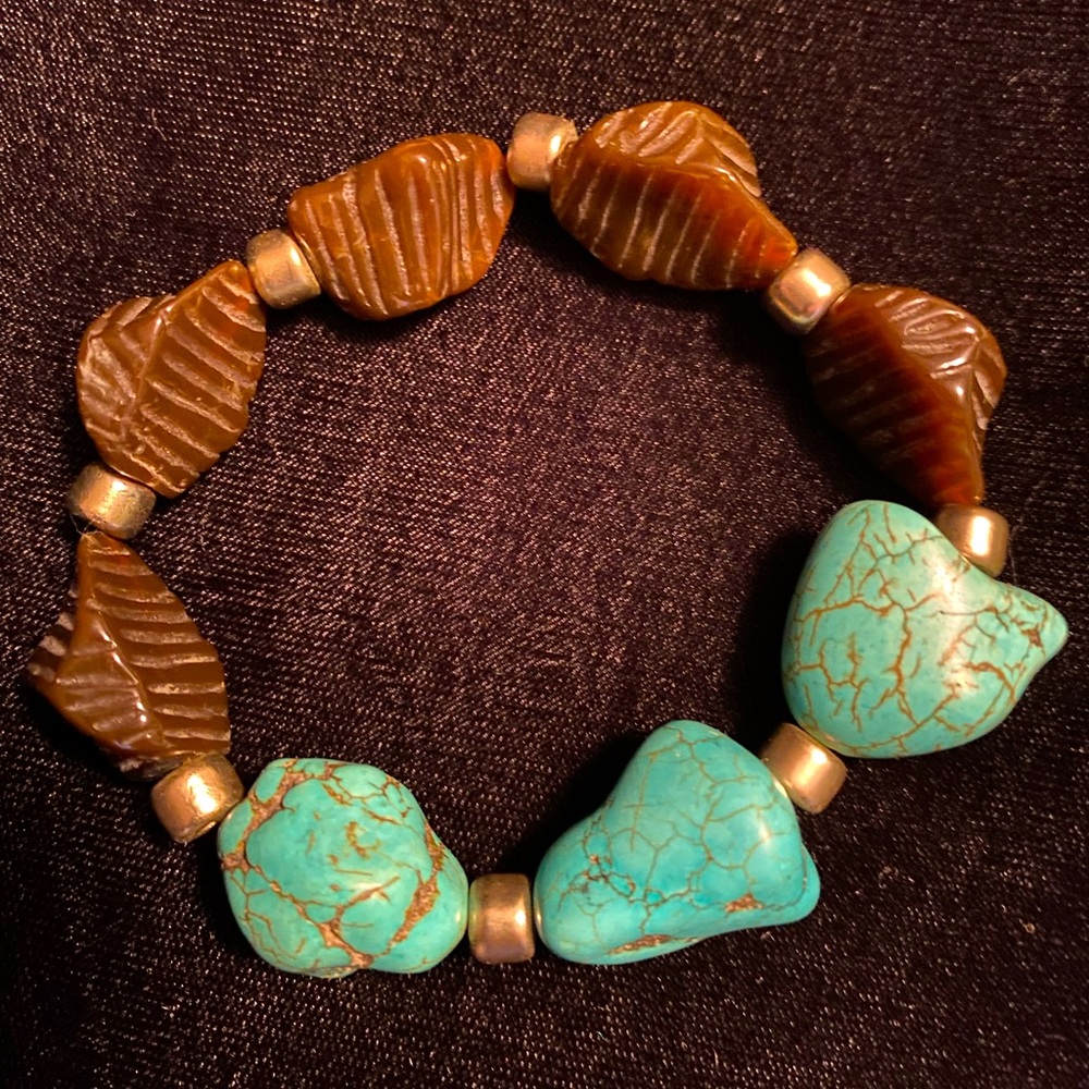 Chico’s faux turquoise bracelet.